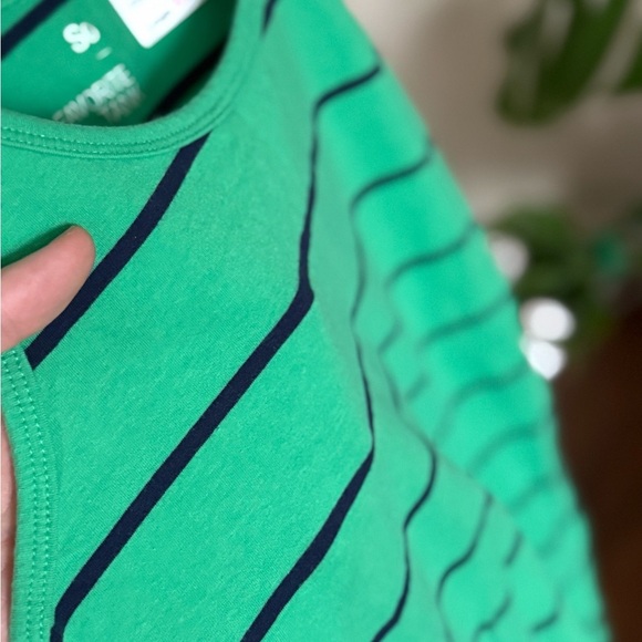 Green and Navy Striped Tank Top, Size Large - Picture 3 of 4